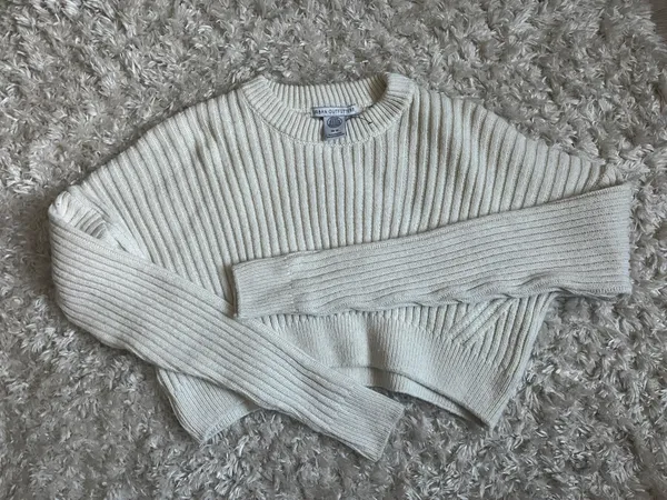 Urban Outfitters Crop Cream Sweater - Image 2