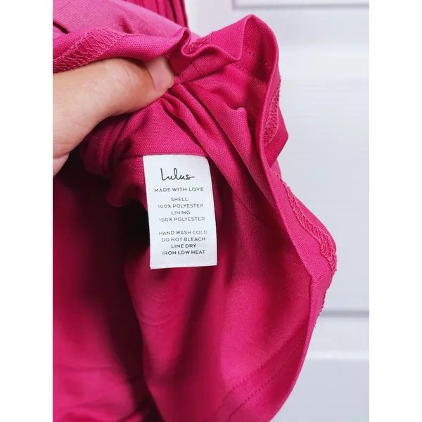 Lulu's Womens Satin One Shoulder Maxi Dress Belted S Pink Wedding Guest Event - Image 9