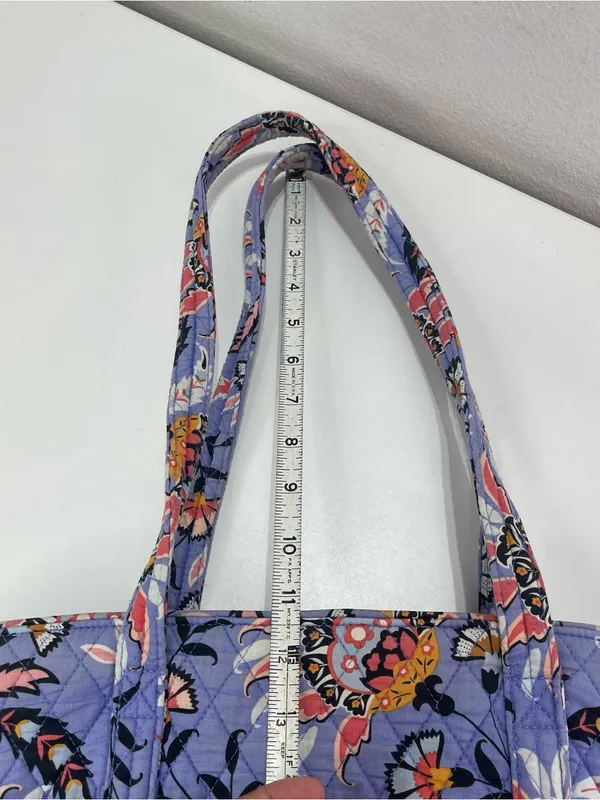Vera Bradley Mural Garden Zip Tote Bag Purple Organizer Boho Fairycore 10'' - Image 4