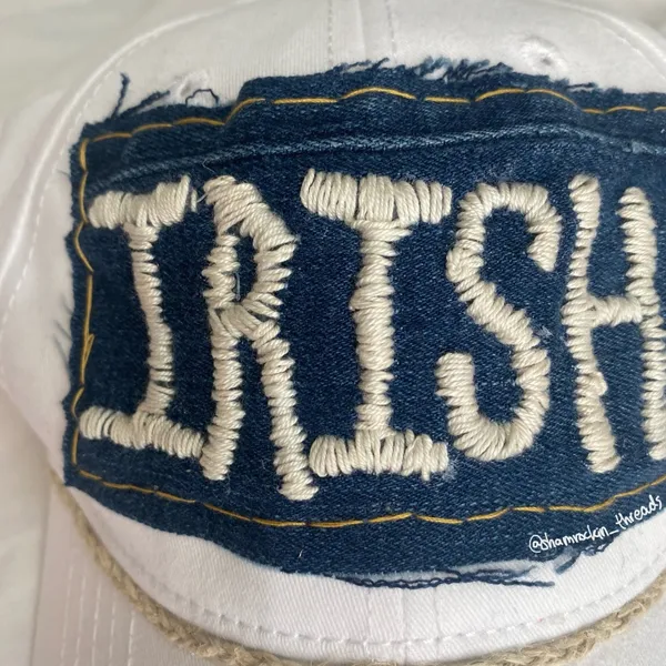 Notre Dame Irish trucker hat embroidered braided reworked - Image 4