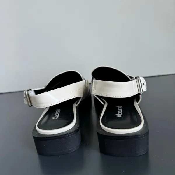 NEW Abound Patent White Sling Back Chunky Preppy Loafer Size 7 M Y2K - Image 4