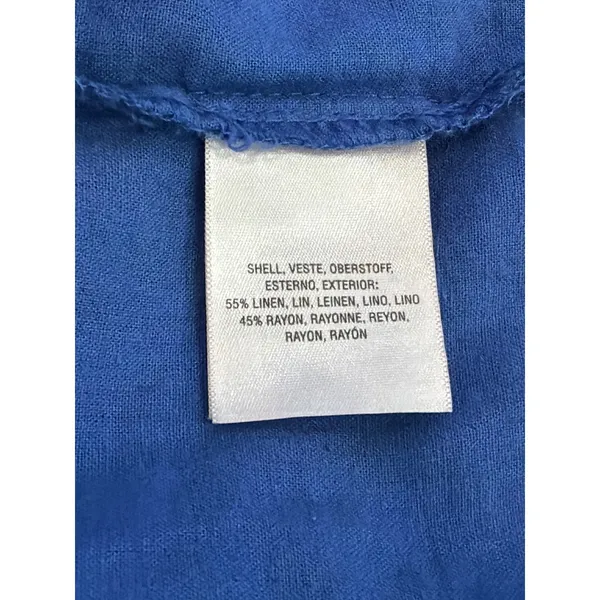 NWT Maeve Anthropologie Tank Top Womens Blue Linen Blend Button Front S - Image 5