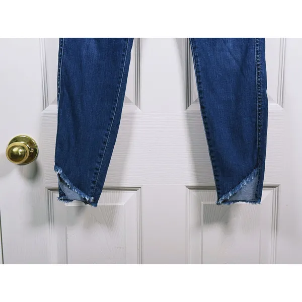 7 For All Mankind The Ankle Skinny Jeans Size 28 Blue Raw Hem Casual Edgy Staple - Image 9