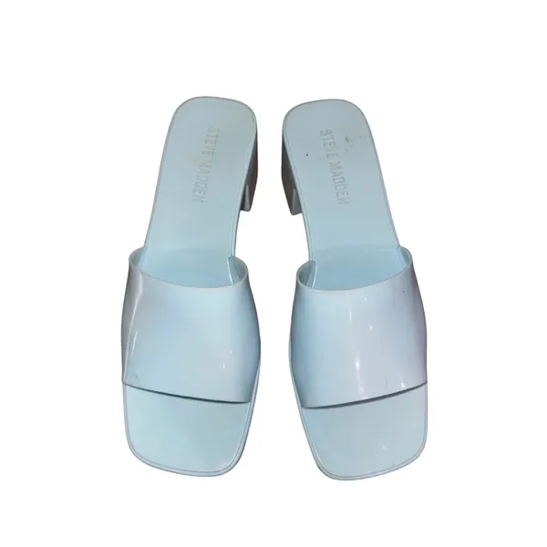 Steve Madden "Harlin" Jelly Block Heel Sandals Sky Blue Size 8 Open Toe Platform - Image 2