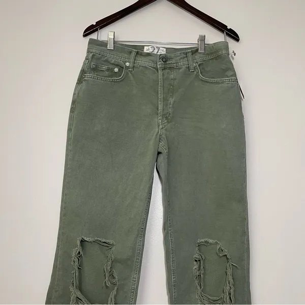 NWT Free People Maggie Mid Rise Straight Leg Jeans Distressed - Image 3