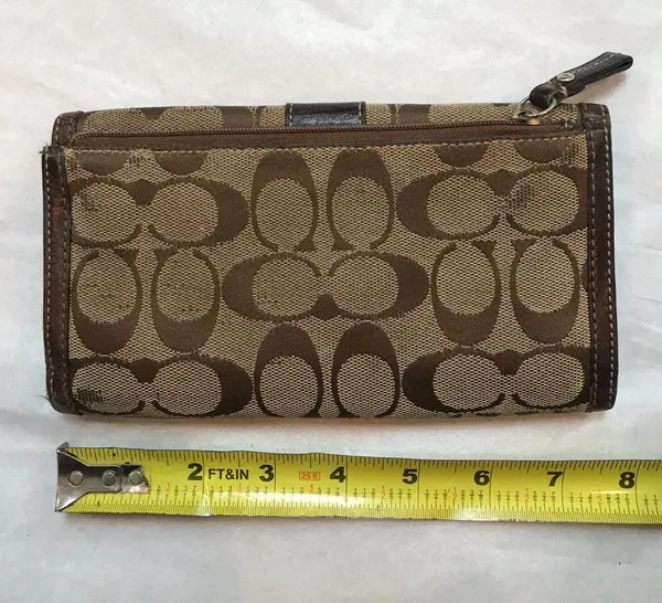 Coach Tan Brown C Jacquard Design Wristlet - Image 5