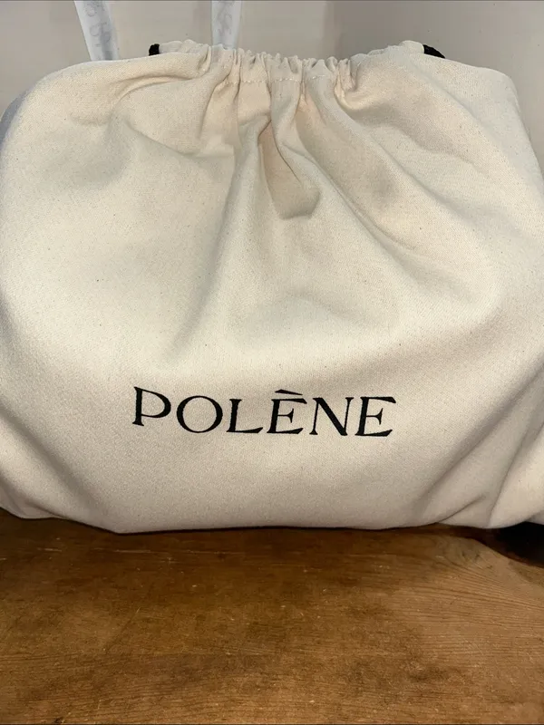 Polène Cyme Mini Textured Leather Tote Bag Camel Brown with Box & Dust Bag - Image 10