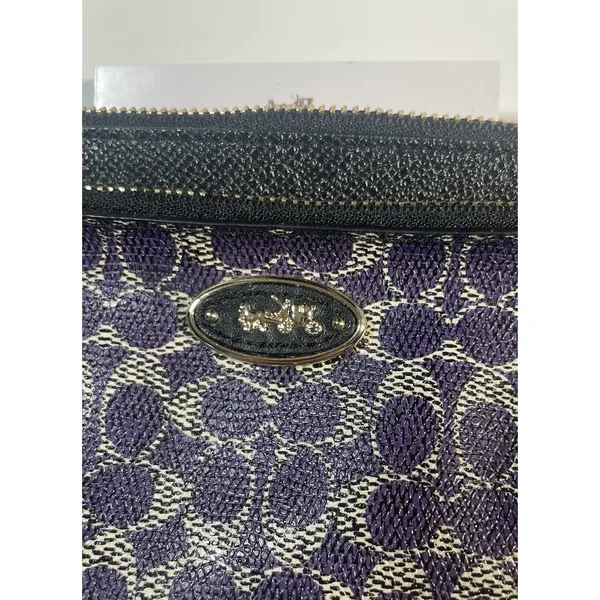 Coach Small Leather Wristlet Purse Cobalt Blue/ ‎ Navy - Image 6