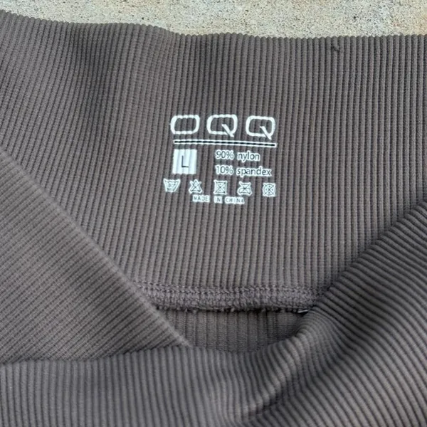 OQQ Brown Flare Leggings Nylon Spandex Blend Size Large. New Without Tags - Image 3