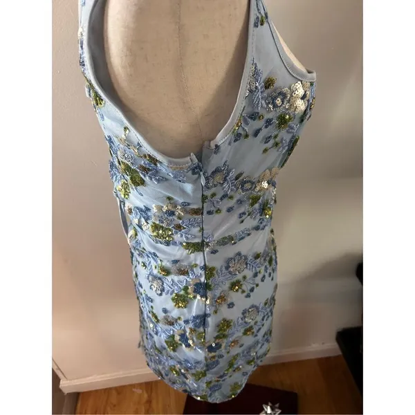 Blue sequence flower dress size medium - Image 4