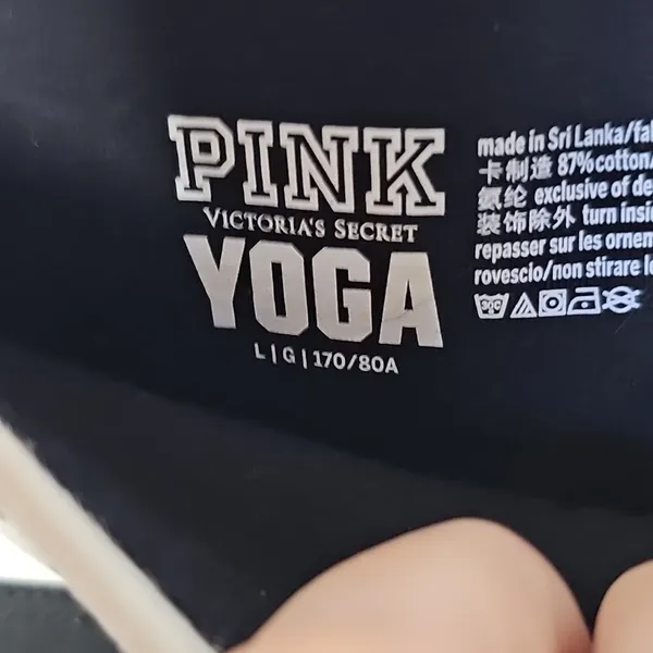 PINK Victoria's Secret Yoga Pull On Rhinestone Workout Leggings Sz LARGE - Image 5