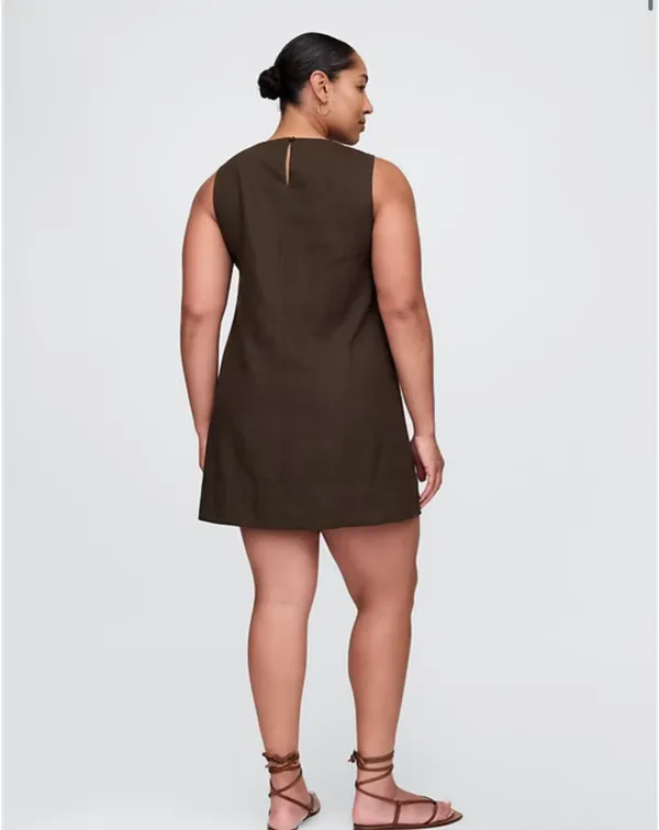 Brown Linen Gap Dress - Image 6