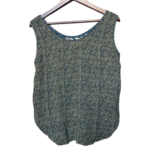 K.D. Spring Women Large Mixed Print Sleeveless Tank Top Brown‎ Geometric Boho - Image 2