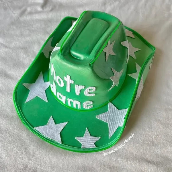 green and white starry Notre Dame cowboy hat - Image 10
