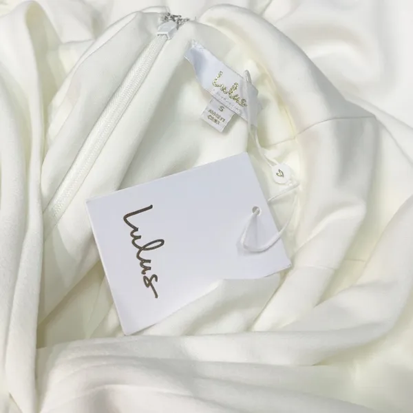 Lulus Stunning Romance White Long Sleeve Mermaid Maxi Dress size Small NWT - Image 5