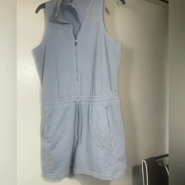 Athleta L Retroterry Romper Storm Cloud Garment Dye Grey891762002 XL/TG - Image 4