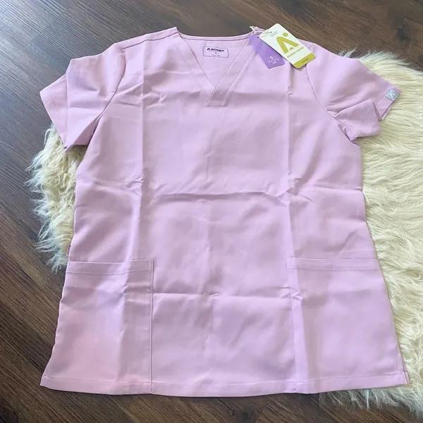 NWT Lambda Acadia Stella Every Day Scrub Top M Pink Lilac Size M - Image 4