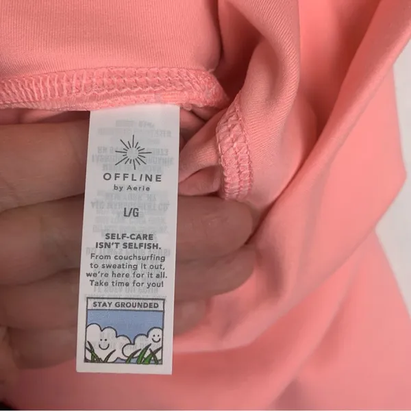 Aerie women's large hugger leggings in pink new coral athletic high rise gym wor - Image 5