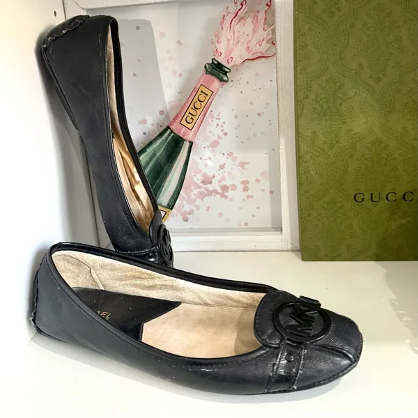 Michael Kors Black Leather loafers size 8 - Image 2