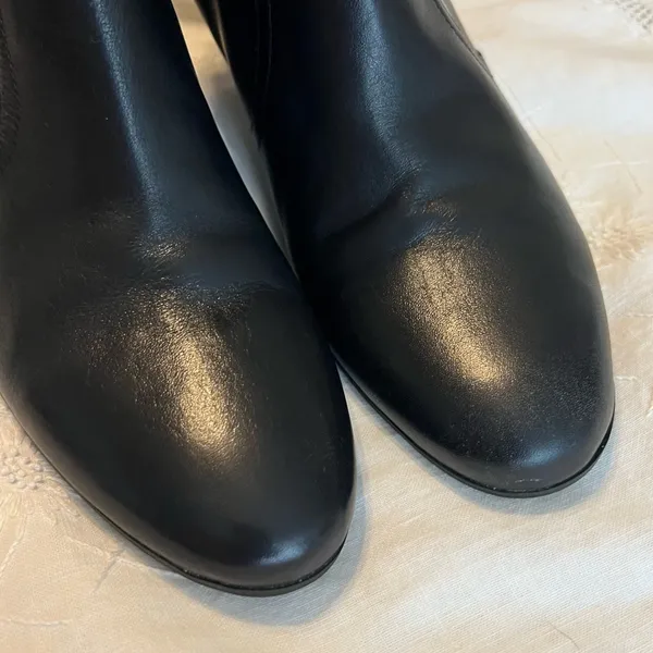 Bass Roma Black Leather 3” Heels Ankle Boots Booties Women’s Size 9 Professional - Image 5