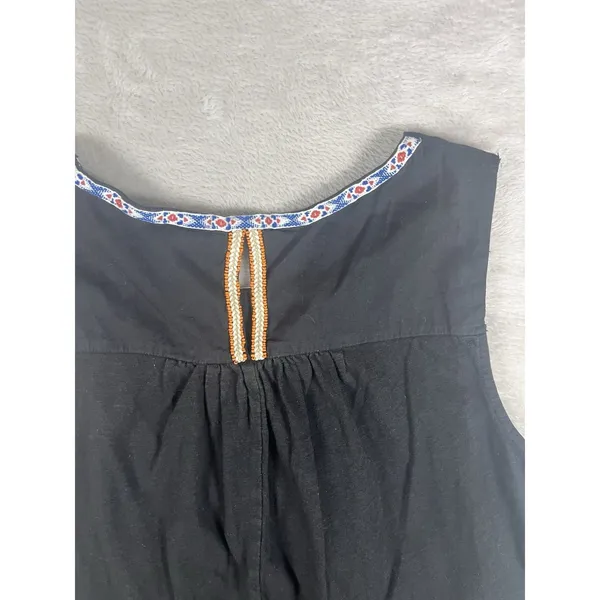 Anthropologie Akemi + Kin Knit Top Black Bohemian Embroidered Beads Size L - Image 8