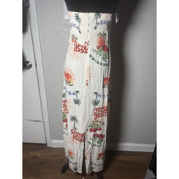Paper Heart Womens Spring Summer Dress Sz M Fruits Palm Trees Strapless - Image 3