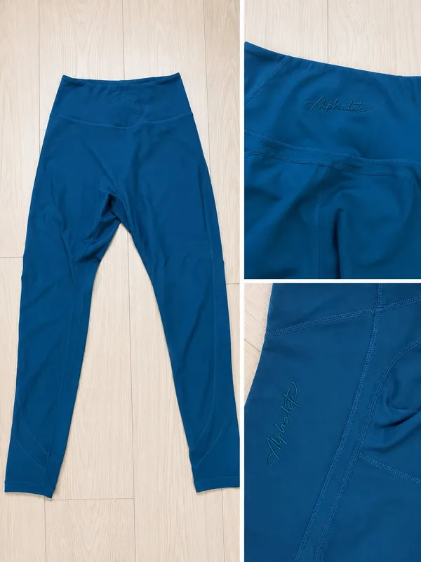 Alphalete Surface Pocket Leggings Pants Teal Blue Small - Image 3