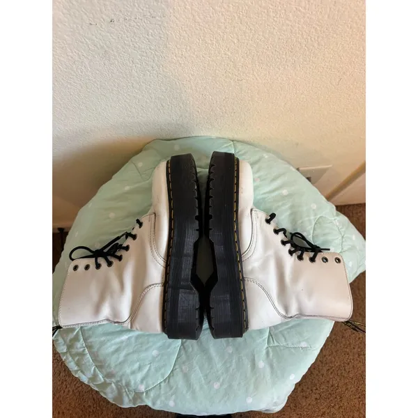 Dr. Martens Jadon White Leather Platform Lace-Up Ankle Boots Womens size US 8 - Image 6