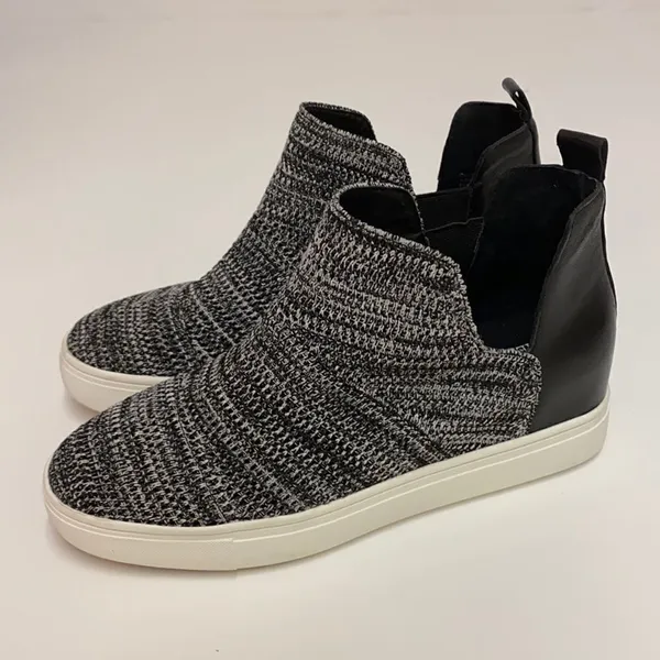Flyknit Slip-On Black Wedge Sneakers A17‎ - Image 3