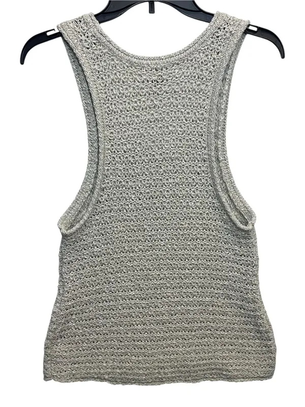 Aerie Gray Open Knit Sweater Tank Top Size XL Sleeveless Scoop Neck - Image 4