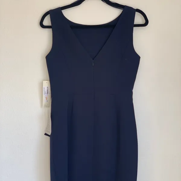 NWT Eliza J Ruffle Front‎ Sleeveless Floor Length Gown in Navy Blue - Image 7