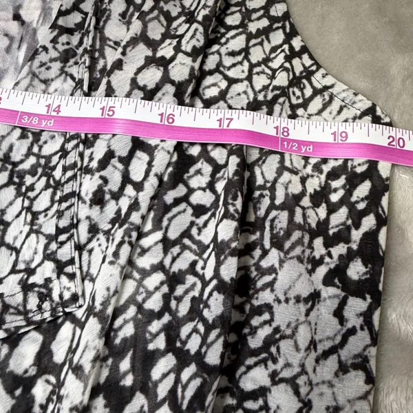 Simply Vera‎ Vera Wang Womens Size Large Tank Top Open Front Vest Black White - Image 9