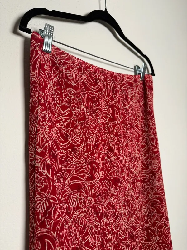 vintage 2000s Red Skirt Floral Print - Image 4
