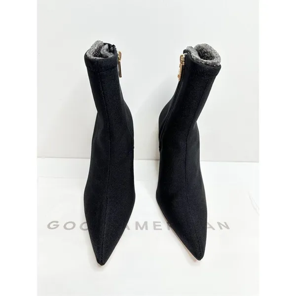 Good American Booties Size 5.5 High Kickstand Black Pointed Toe Neoprene Boot‎ - Image 4