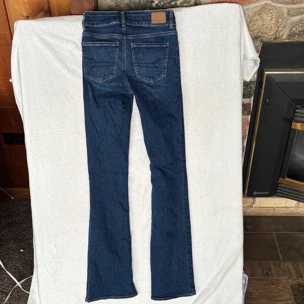 American Eagle Outfitters Dark Blue Flare Jeans - Image 5