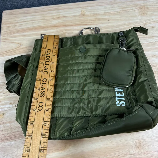 Steve Madden Olive Green Quilted Nylon B-Nikki Backpack Crossbody Bag - Image 7