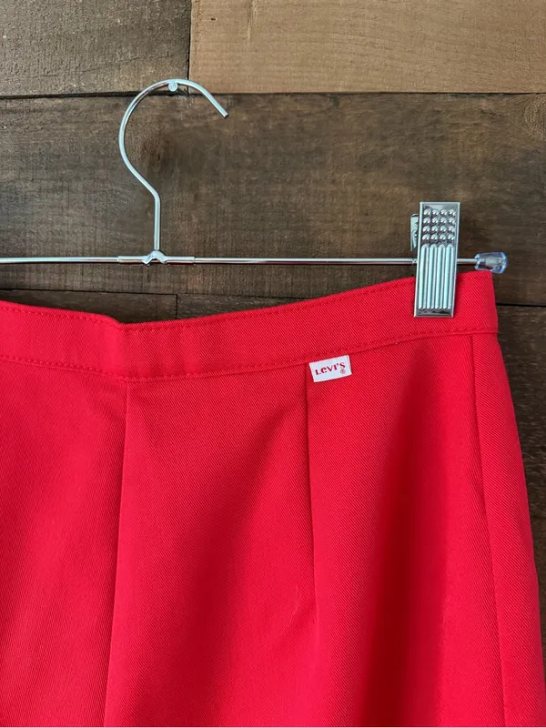 Vintage Levi’s Womenswear Red High Waist Trousers Deadstock 70s Pants - Image 7