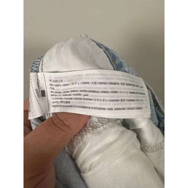 Abercrombie & Fitch The Mom High Rise‎ Curve Love Sz 30/10 Distressed Light Wash - Image 8