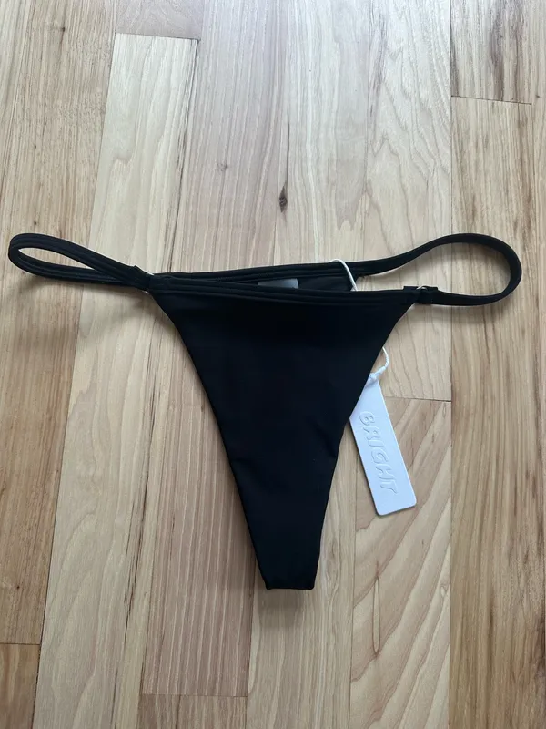 Black Thong Bikini Bottom - Image 2