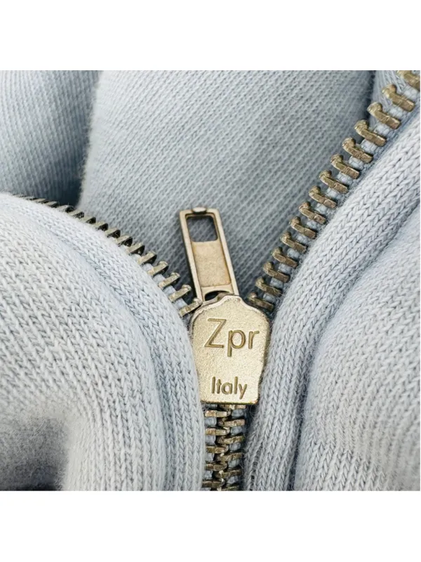 Brandy Melville Light Blue Half-Zip Sweatshirt One Size - Image 5