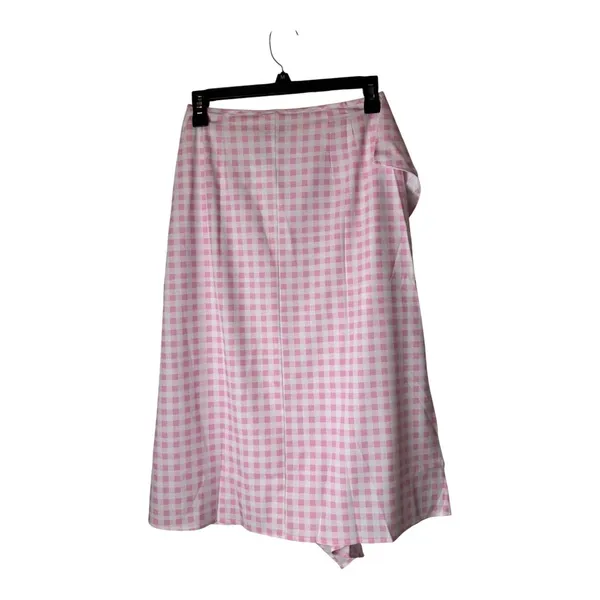 Sökie Collective Skirt Women Small Pink White Gingham‎ Ruffle Midi NWT Preppy - Image 2