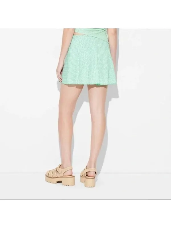 Wild Fable NWT Women's Mid-Rise Green Gingham Skort Size XS - Image 3