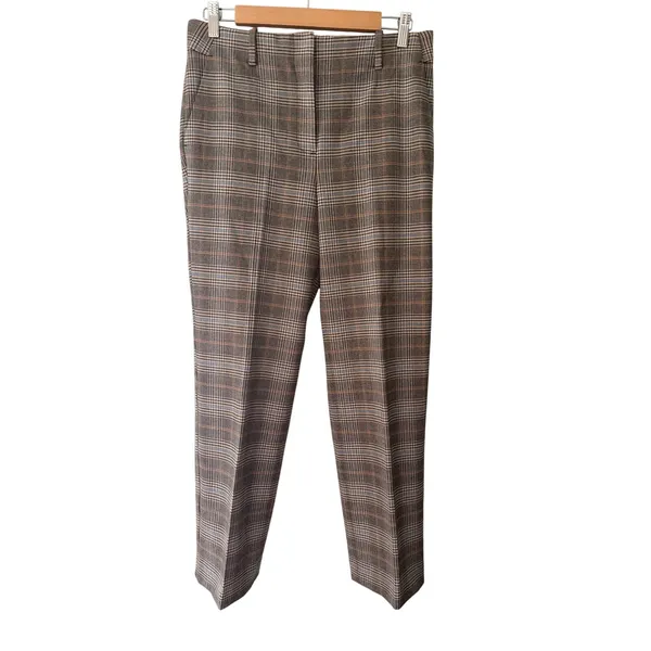 Talbots Southampton Pant 6P Plaid Straight Leg Trousers Petite Brown Blue Preppy - Image 4