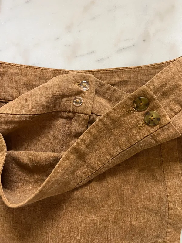 Free People Johana Linen Skort Brown Tan - Image 6