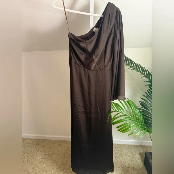 Sachin & Babi One Shoulder Keely Gown‎ in Brown, Size US 4 - Image 3