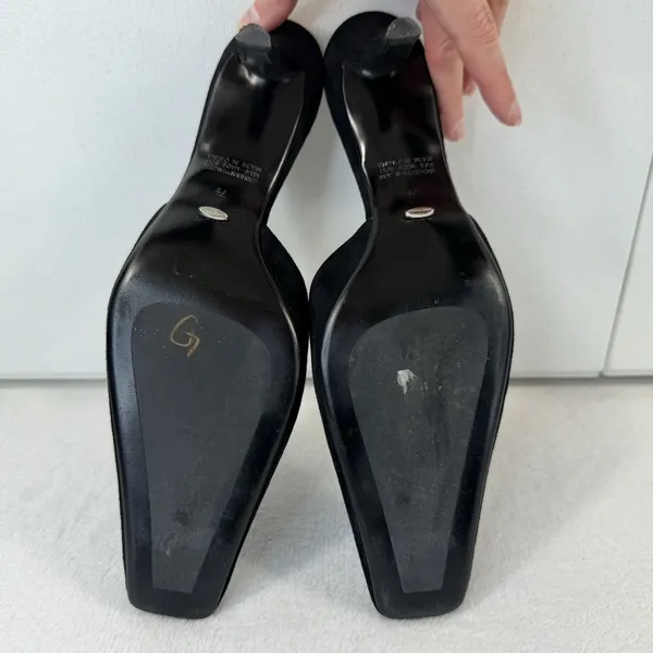 Tony Bianco 7.5 Zubi Black Kitten Heel Square Toe Mule‎ Suede Leather Minimalist - Image 11