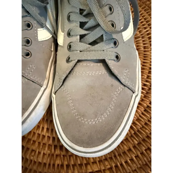 Vans Sk8-Hi MTE Grey Suede Faux Fur Lined Winter Sneakers Womens 7 High Top‎ - Image 9