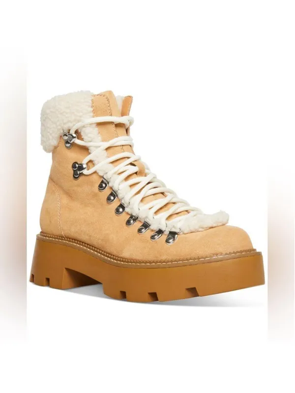 Steve Madden Cycloneee Womens Faux Leather Block Heel Hiking Boots Gorpcore - Image 3