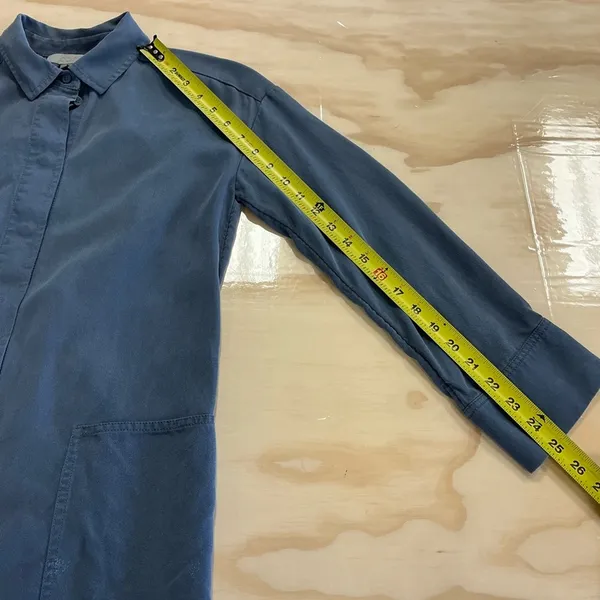 COS 100% Lyocell Lightweight Minimalist Button Down Tunic‎ Shirt Dusty Blue Sz 2 - Image 12