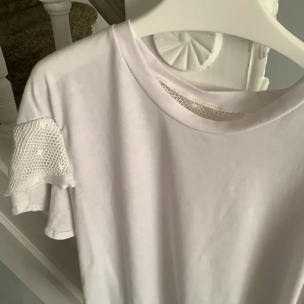 Unique white cotton top Size L - Image 3